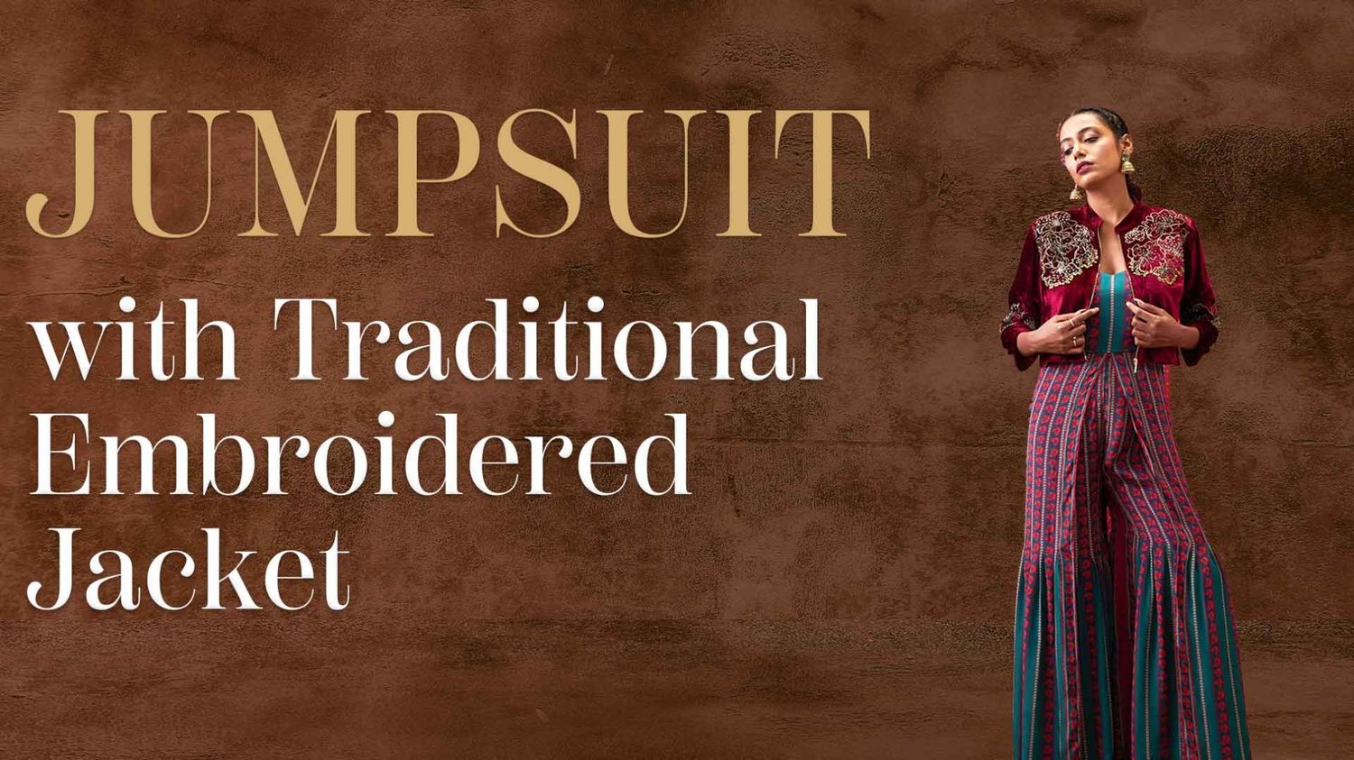 Jumpsuit with Traditional Embroidered Jacket